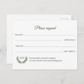 Green Branches RSVP Postcard Postkarte (Vorne/Hinten)