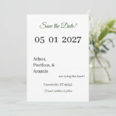 Green Branches Save the Date (Stehend Vorderseite)