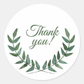 Green Branches Thank You Stickers (Vorderseite)