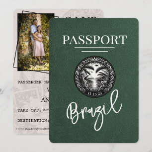 Green Brasilien Passport Save the Date