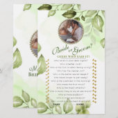 Green Brautparty Game Card (Vorne/Hinten)