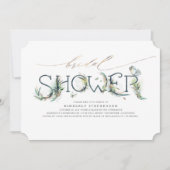 Green Brautparty Gold Calligraphy Einladung (Vorderseite)