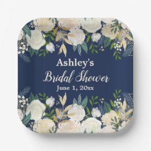 Green Brautparty Navy Blue Engagement Party Pappteller