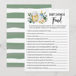 Green Brewing Baby Shower Feud Game Card Einladung