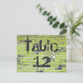 Green Brick Graffiti Empfang Tischnummern (Stehend Vorderseite)