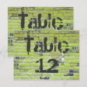 Green Brick Graffiti Empfang Tischnummern (Vorne/Hinten)