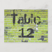 Green Brick Graffiti Empfang Tischnummern (Rückseite)
