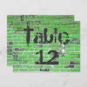 Green Brick Graffiti Empfang Tischnummern (Vorne/Hinten)