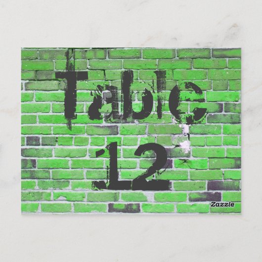 Green Brick Graffiti Empfang Tischnummern (Rückseite)
