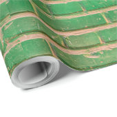 Green Brick Wall Geschenkpapier (Rolleneckpunkt)