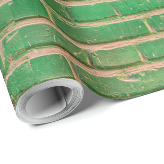 Green Brick Wall Geschenkpapier (Rolleneckpunkt)