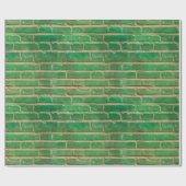Green Brick Wall Geschenkpapier (Flach)