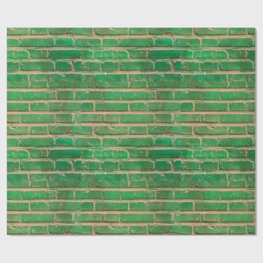 Green Brick Wall Geschenkpapier (Flach)
