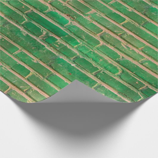 Green Brick Wall Geschenkpapier (Ecke)