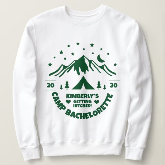 Green Bride Camp Junggeselinnen-Abschied Sweatshirt (Design vorne)