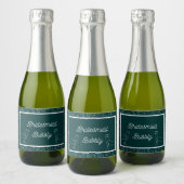 Green Bridesmaid Bubbly Mini Sparkling Labrador Schaumweinetikett (Flaschen)
