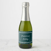 Green Bridesmaid Bubbly Mini Sparkling Labrador Schaumweinetikett (Vorderseite)