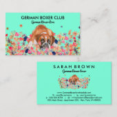 Green Bright Niedlich Boxer Dog Visitenkarte (Vorne/Hinten)