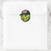 Green British Union Jack Fun stick Runder Aufkleber (Tasche)