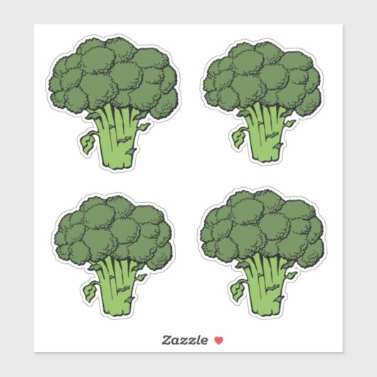 Green Broccoli Aufkleber (Blatt)