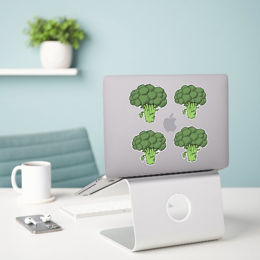 Green Broccoli Aufkleber (Laptop auf Schreibtisch)