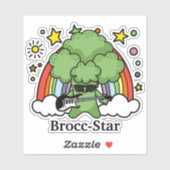 Green Broccoli Brocc, Rock Star Aufkleber (Blatt)