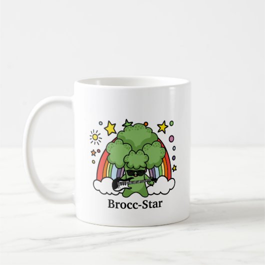 Green Broccoli Brocc, Rock Star Kaffeetasse (Links)