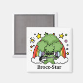Green Broccoli Brocc, Rock Star Magnet (Vorderseite/Rückseite)