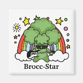 Green Broccoli Brocc, Rock Star Magnet (Vorne)