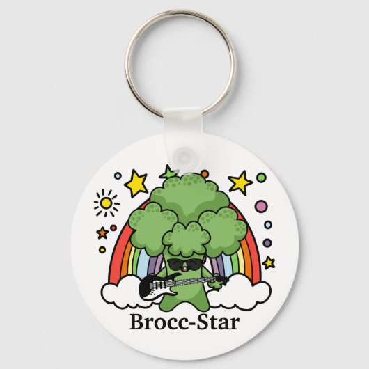 Green Broccoli Brocc, Rock Star Schlüsselanhänger (Rückseite)