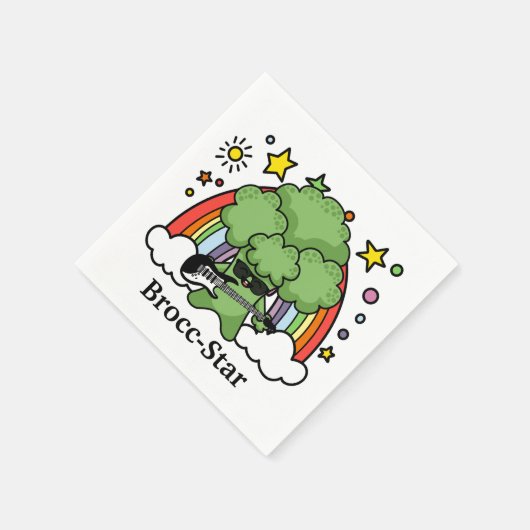 Green Broccoli Brocc, Rock Star Serviette (Ecke)