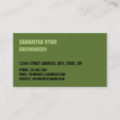 Green Broccoli, Greengroceros Visitenkarte (Rückseite)