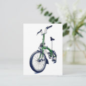 Green Brompton Fahrrad Postkarte (Stehend Vorderseite)