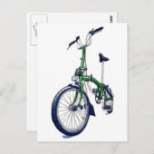 Green Brompton Fahrrad Postkarte (Vorne/Hinten)