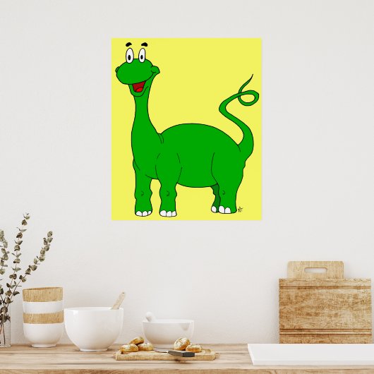 Green Brontosaurus Poster (Küche)