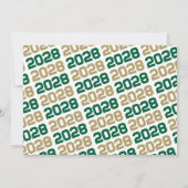 Green & Bronze Gold 3 Foto Abschluss Einladung (Rückseite)