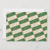 Green & Bronze Gold 3 Foto Abschluss Einladung (Rückseite)