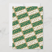 Green & Bronze Gold Abschluss Foto Einladung (Rückseite)