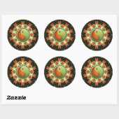 Green & Bronze Yin Yang Mandala Sticker (Blatt)