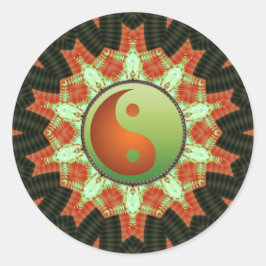 Green & Bronze Yin Yang Mandala Sticker