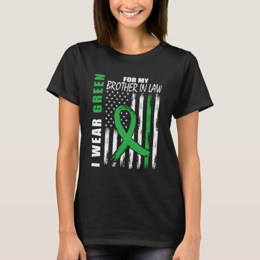 Green Brother in Law Kidney Disease Awareness USA T-Shirt (Vorderseite)