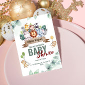 Green Brown Ästhetik Safari Animals Baby Dusche Einladung