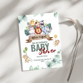 Green Brown Ästhetik Safari Animals Baby Dusche Einladung