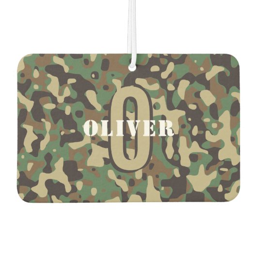 Green Brown Beige Camouflage Camouflage Monogram N Autolufterfrischer (Vorderseite)