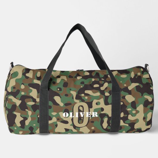Green Brown Beige Camouflage Camouflage Monogram N Duffle Bag (Vorderseite)