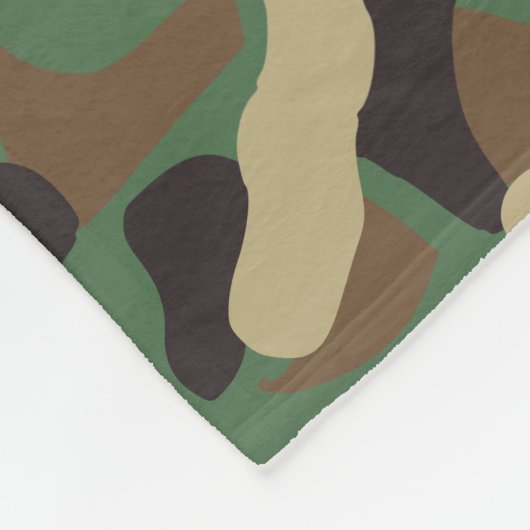 Green Brown Beige Camouflage Camouflage Monogram N Fleecedecke (Ecke)