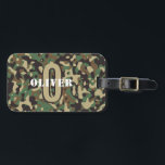 Green Brown Beige Camouflage Camouflage Monogram N Gepäckanhänger<br><div class="desc">Ein grün, braun und beige Tarnmuster Design für Männer, Frauen, Jungen und Mädchen, die Dinge Camouflage Liebe. Der Text des Designs ist anpassbar und kann mit dem Namen und dem Initialnamen einer Person personalisiert werden. Mit dem Design-Tool können Sie die Farbe der Tarnflappen ändern. Viel Spaß beim Anpassen und Personalisieren...</div>