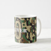 Green Brown Beige Camouflage Camouflage Monogram N Kaffeetasse (VorderseiteRechts)