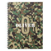 Green Brown Beige Camouflage Camouflage Monogram N Notizblock (Vorderseite)