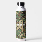Green Brown Beige Camouflage Camouflage Monogram N Trinkflasche (Links)